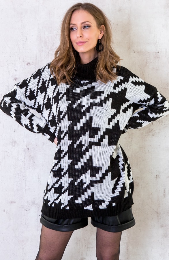 Pied de Poule Trui Oversized – shoparchief, foto 4