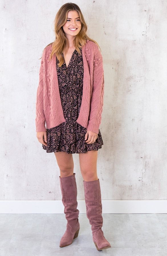 Pompon Vest Gebreid Roze – shoparchief, foto 8