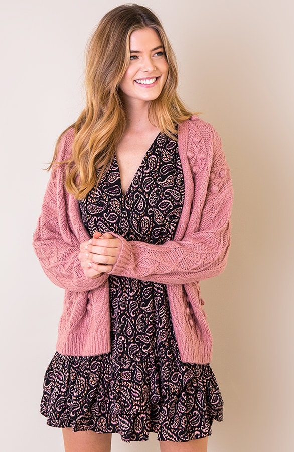 Pompon Vest Gebreid Roze – shoparchief, foto 7