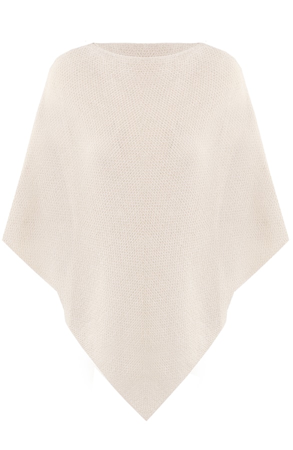 Poncho Gebreid Beige – shoparchief