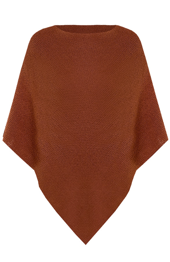 Poncho Gebreid Camel – shoparchief