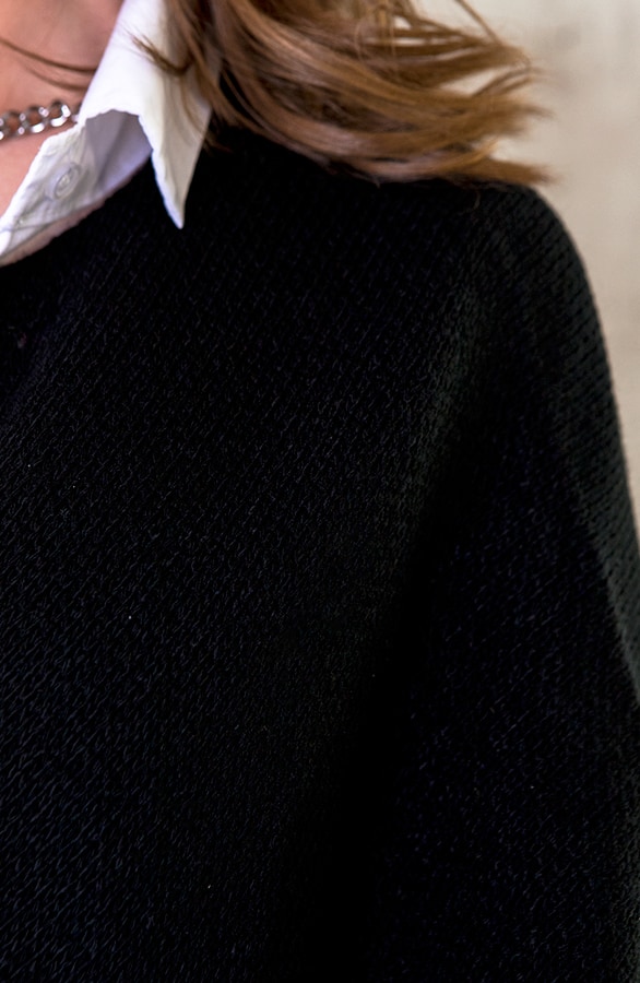 Poncho Gebreid Zwart – shoparchief, foto 5