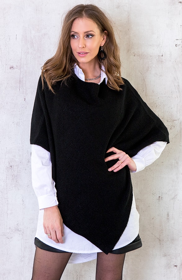 Poncho Gebreid Zwart – shoparchief, foto 2