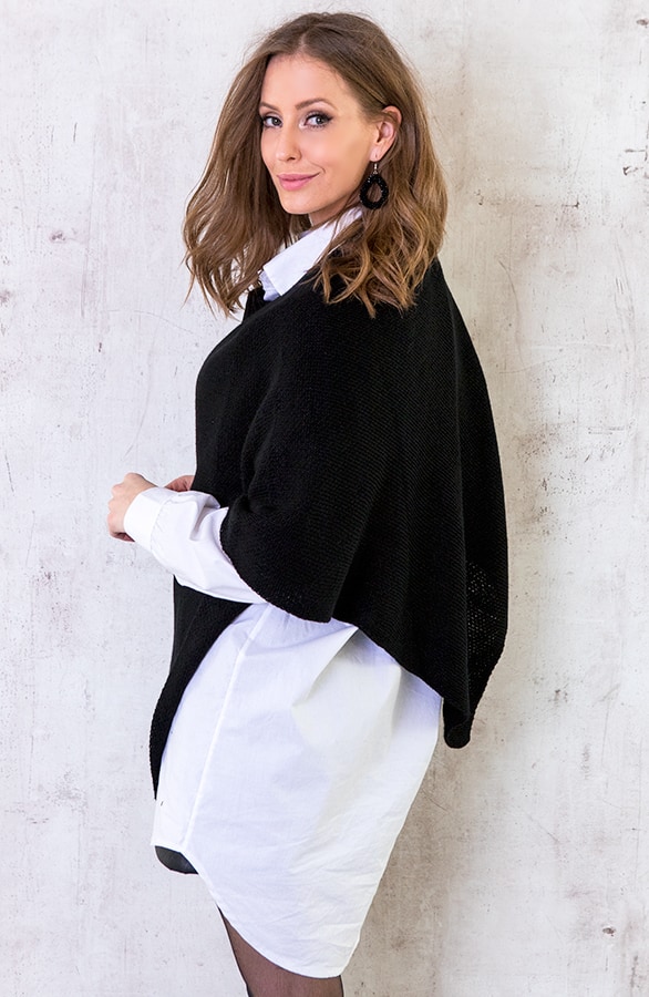 Poncho Gebreid Zwart – shoparchief, foto 3
