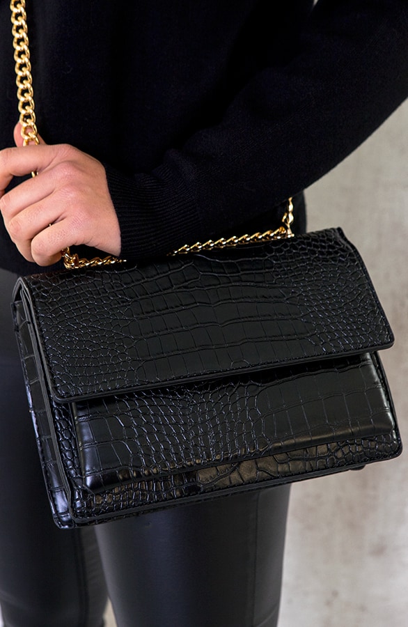 Slangenprint Deluxe Tas Zwart – shoparchief
