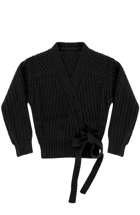Strik Vest Gebreid Kids Zwart – shoparchief, foto 4