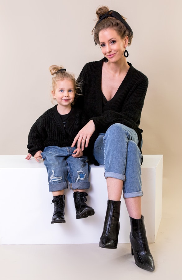Strik Vest Gebreid Kids Zwart – shoparchief, foto 2