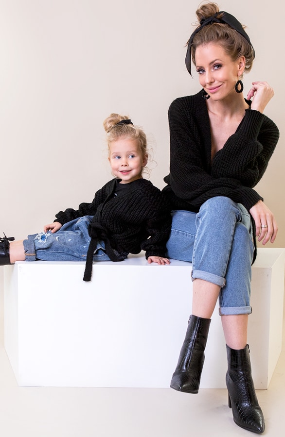 Strik Vest Gebreid Kids Zwart – shoparchief, foto 3