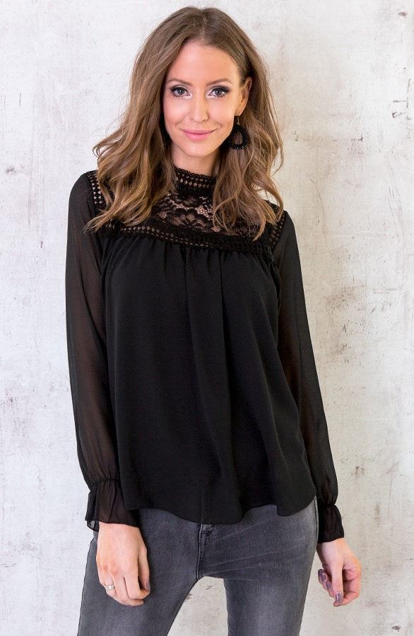 Blouse Kant Dames Zwart – shoparchief, foto 5