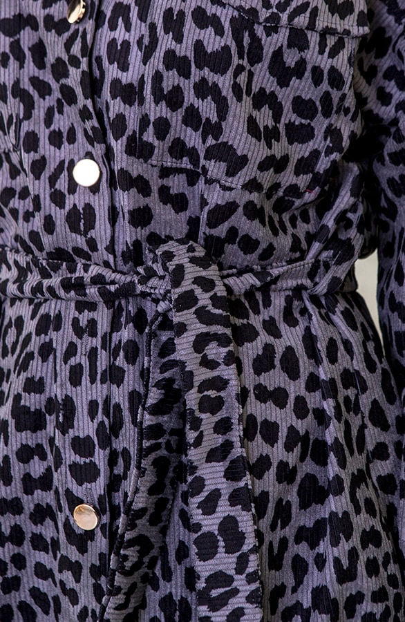 Corduroy Panterprint Jurk Grijs – shoparchief, foto 4