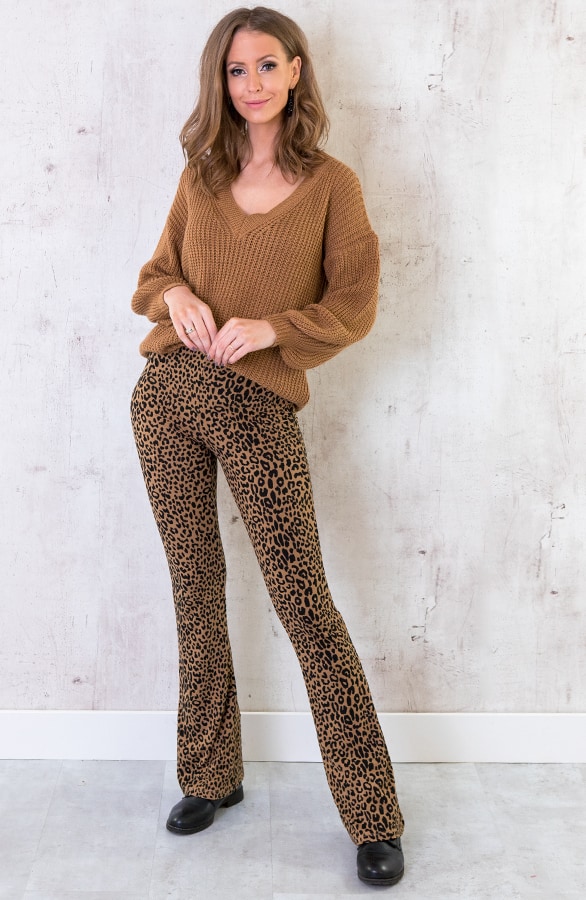 Gebreide Trui Met V-hals Camel – shoparchief, foto 7