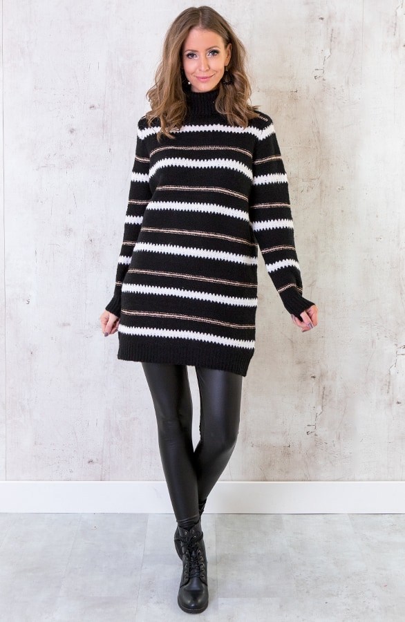 Gestreepte Col Tuniek Deluxe Zwart – shoparchief, foto 6