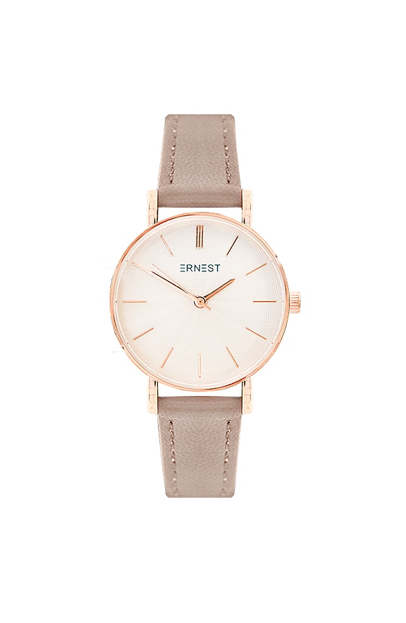 Leren Horloge Dames Taupe – shoparchief