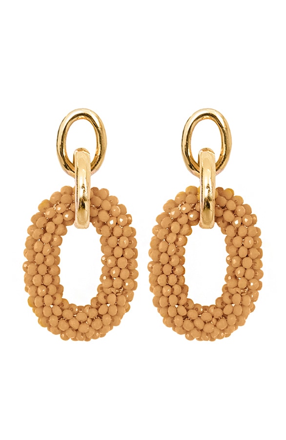 Oval Luxury Oorbellen Camel – shoparchief