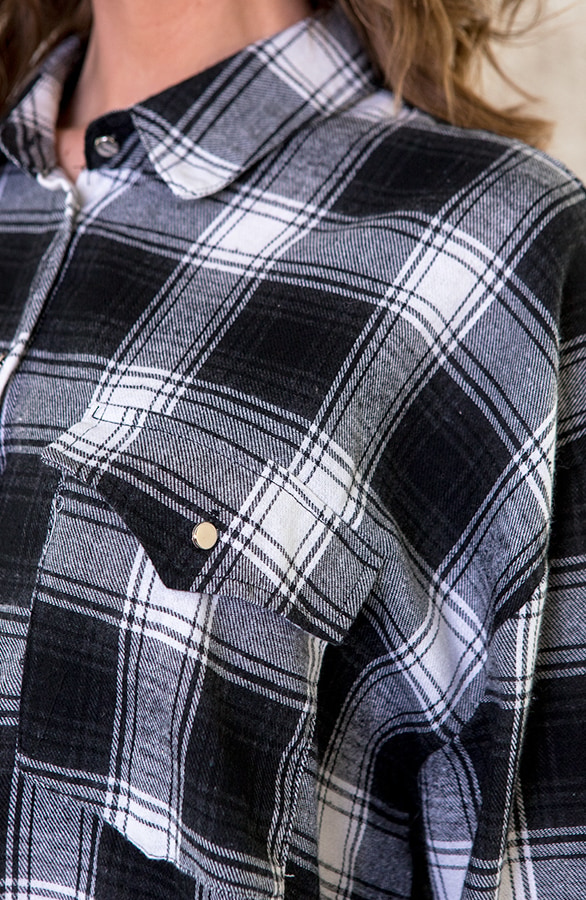 Oversized Blouse Geblokt – shoparchief, foto 5