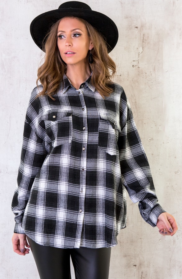 Oversized Blouse Geblokt – shoparchief