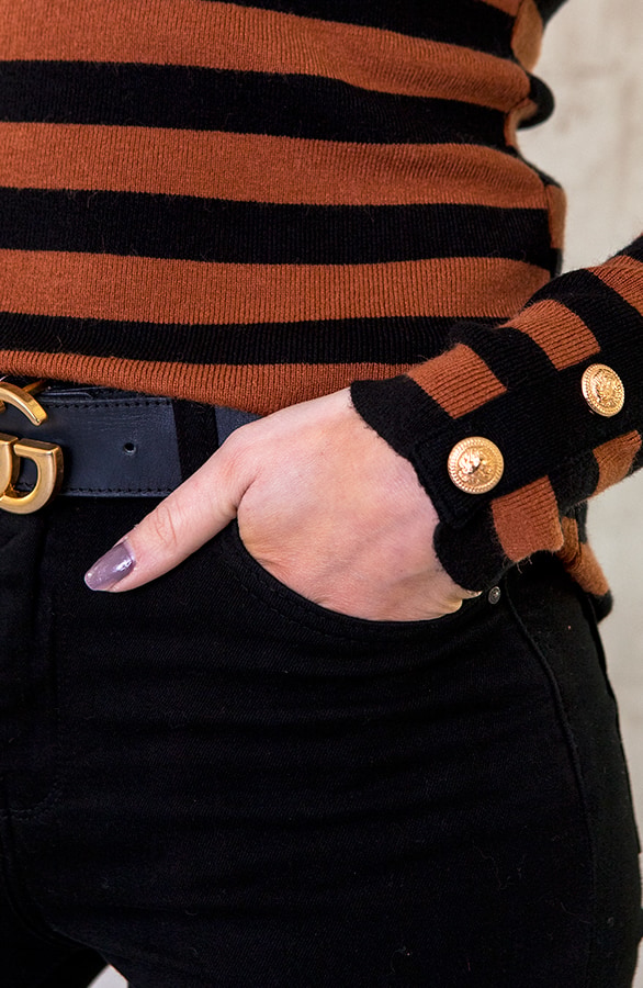 Sailor Strepen Trui Cognac – shoparchief, foto 4