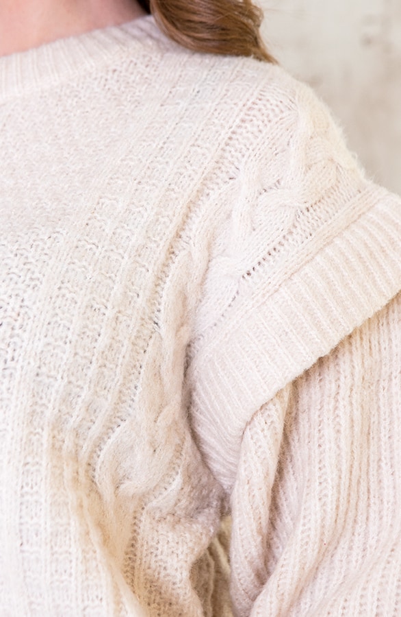 Trui Met Kabel Creme – shoparchief, foto 3