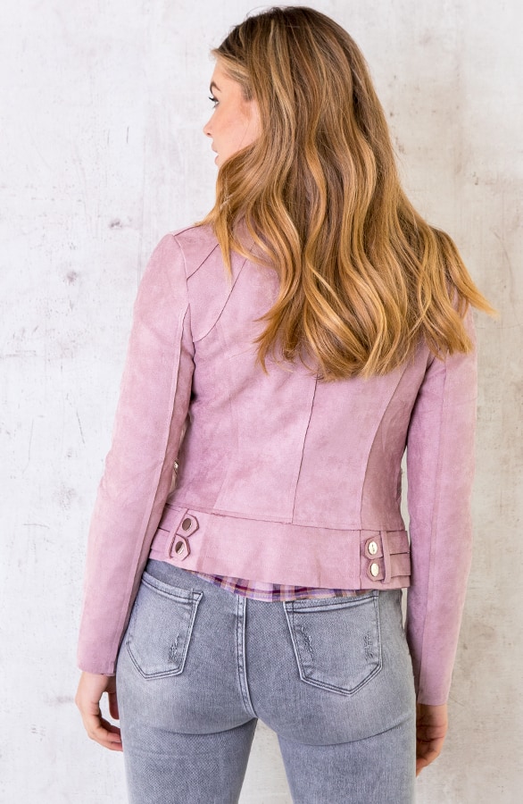 Biker Jacket Suede Dust Pink – shoparchief, foto 4