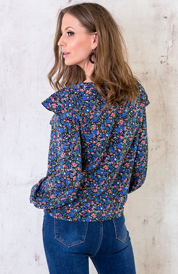 Bloemen Ruches Blouse – shoparchief, foto 3