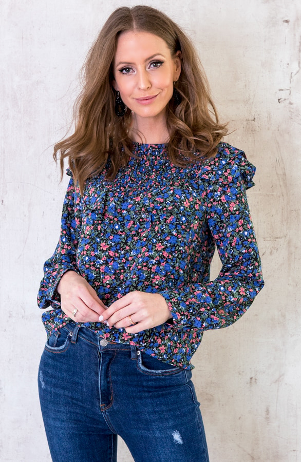 Bloemen Ruches Blouse – shoparchief, foto 5