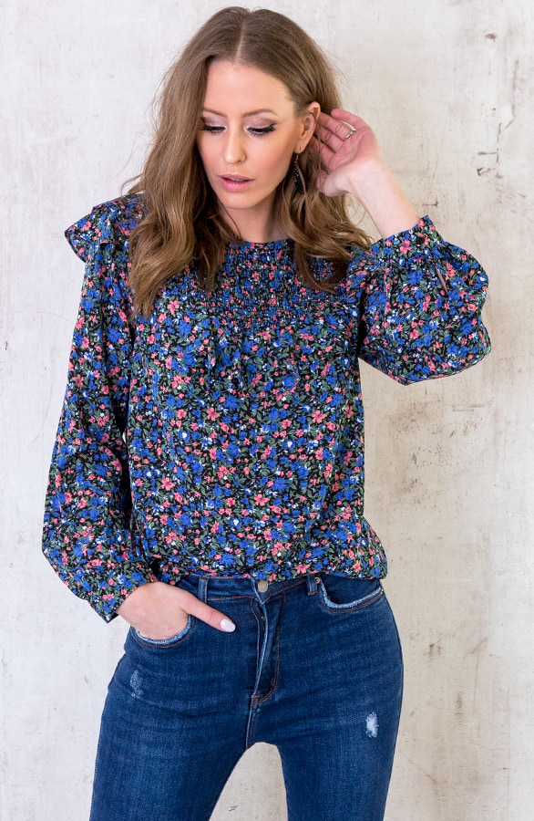 Bloemen Ruches Blouse – shoparchief