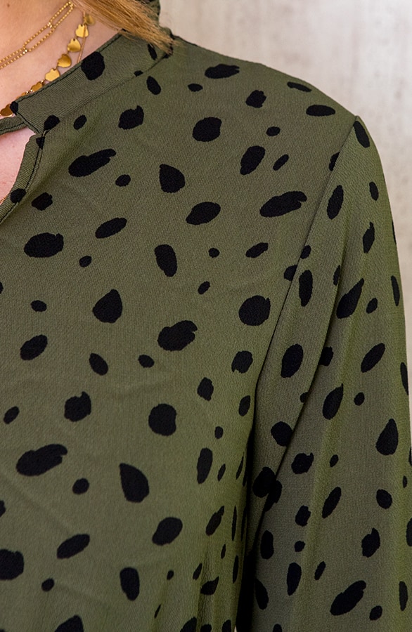 Cheetah Jurk Ruches Legergroen – shoparchief, foto 6