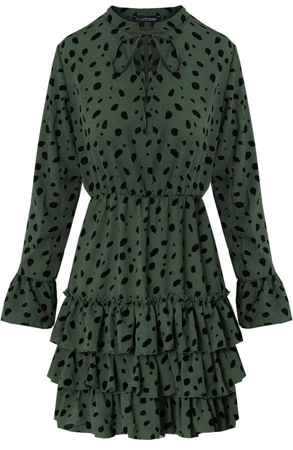 Cheetah Jurk Ruches Legergroen – shoparchief, foto 8
