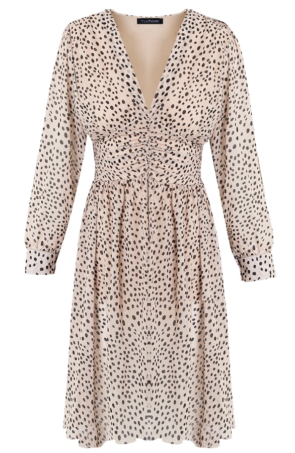 Cheetahprint Jurk Beige Met Zwart – shoparchief, foto 7