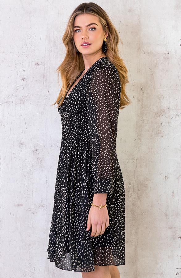 Cheetahprint Jurk Zwart Met Beige – shoparchief, foto 3