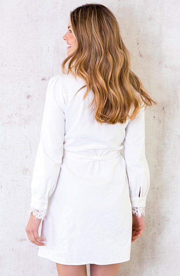 Denim Jurk Kant Wit – shoparchief, foto 4