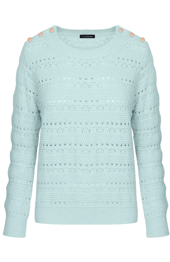 Gehaakte Trui Met Knopen Mint – shoparchief, foto 7
