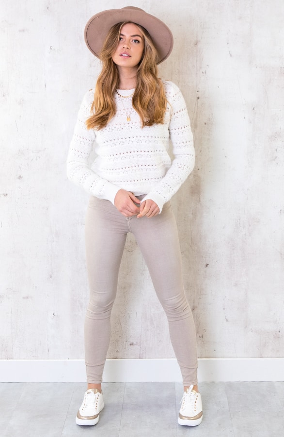 Gehaakte Trui Met Knopen Wit – shoparchief, foto 3