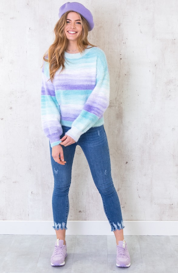 Gestreepte Soft Trui Pastel – shoparchief, foto 3