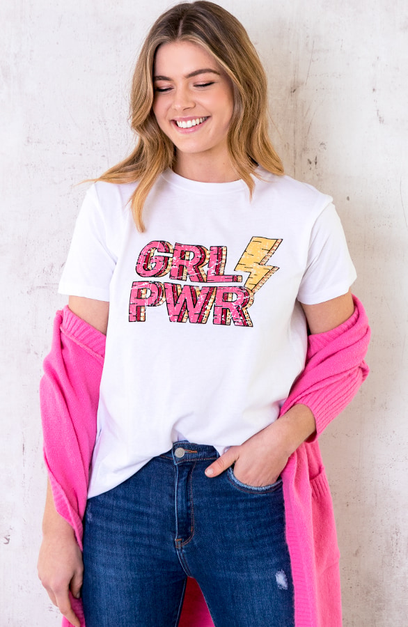 Girl Power Top Loose Fit Roze – shoparchief, foto 3
