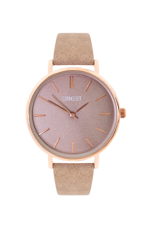 Horloge Leer Deluxe Taupe – shoparchief