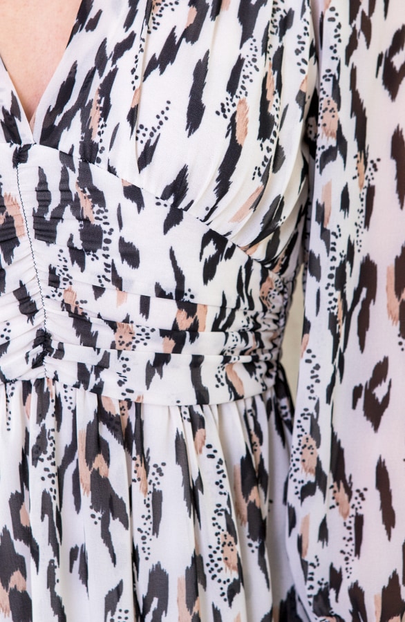 Jurk Met Print Dames Beige – shoparchief, foto 6