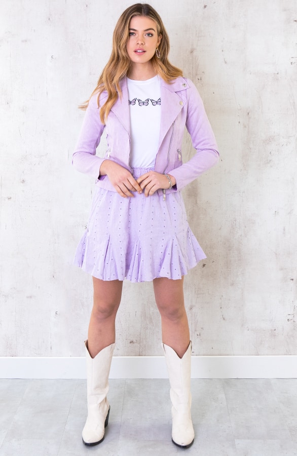 Katoenen Rok Embroidery Lila – shoparchief, foto 2