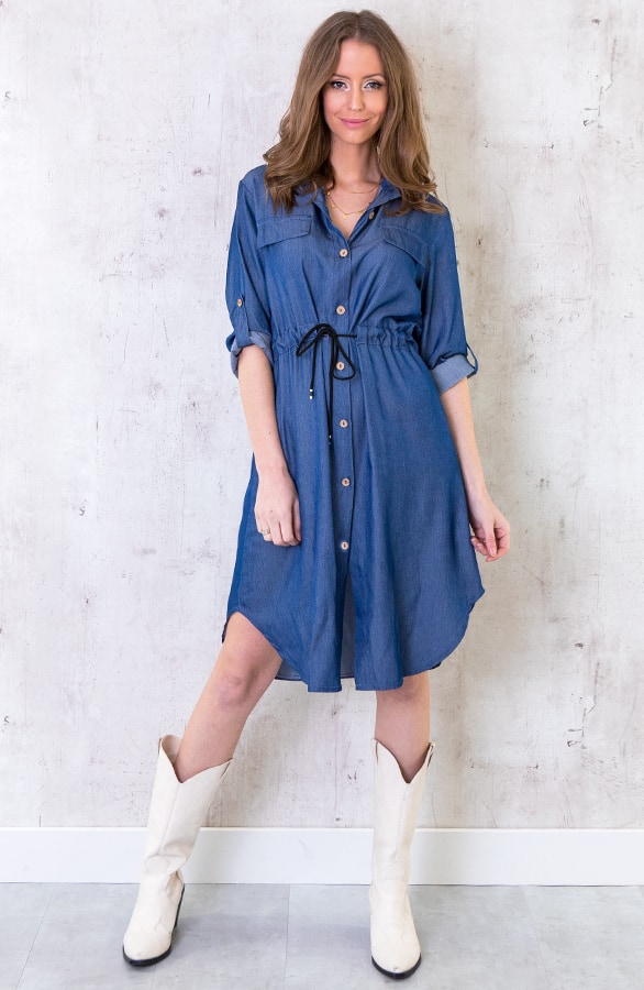 Knopen Jurk Denim – shoparchief, foto 4