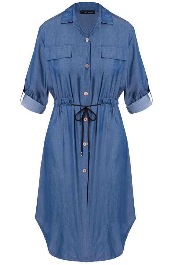 Knopen Jurk Denim – shoparchief