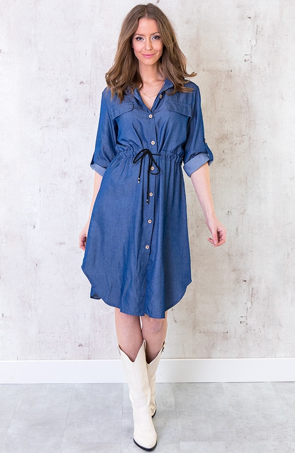 Knopen Jurk Denim – shoparchief, foto 3