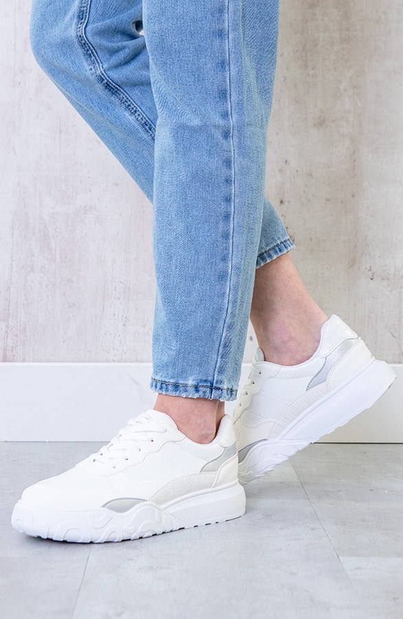 Leren Croco Sneakers Wit – shoparchief, foto 2