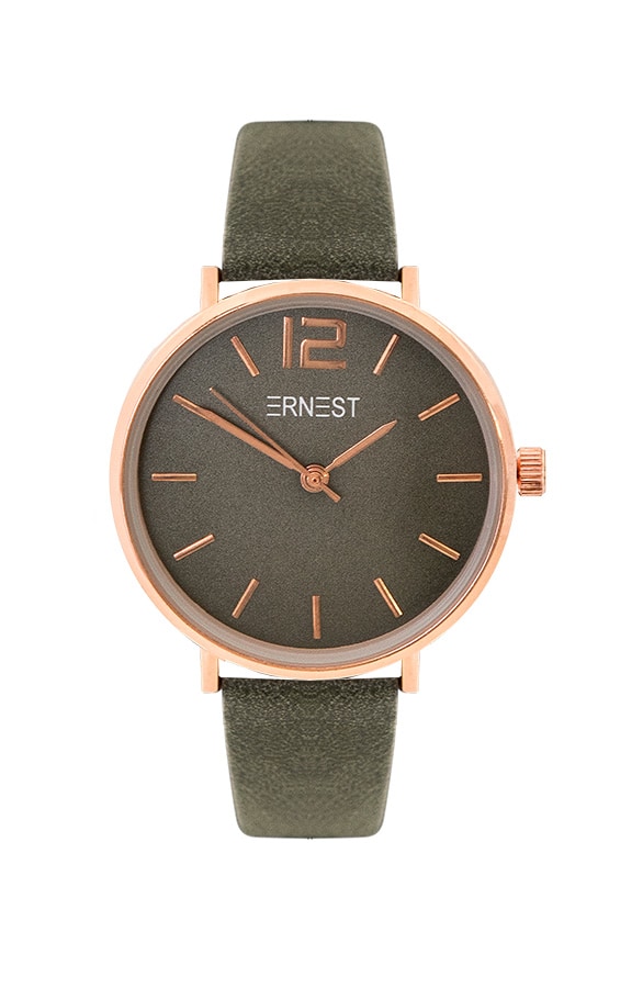 Leren Horloge Dames Legergroen – shoparchief