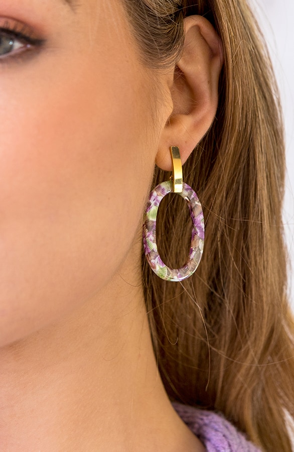 Luxury Botanical Oorbellen Lila – shoparchief
