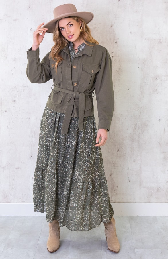 Maxi Jurk Bloemen Limited Groen – shoparchief, foto 3