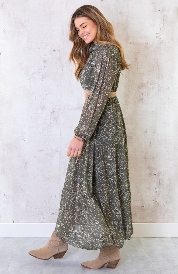 Maxi Jurk Bloemen Limited Groen – shoparchief, foto 4