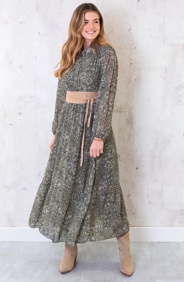Maxi Jurk Bloemen Limited Groen – shoparchief