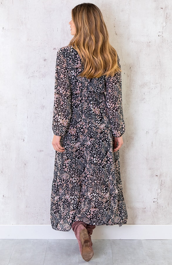 Maxi Jurk Met Print Zwart – shoparchief, foto 3
