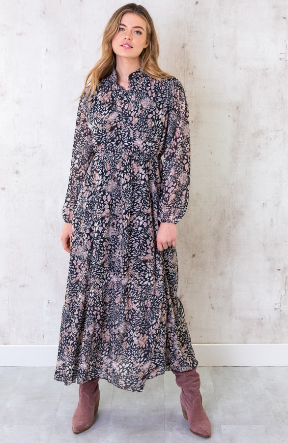 Maxi Jurk Met Print Zwart – shoparchief, foto 2