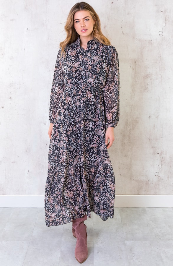 Maxi Jurk Met Print Zwart – shoparchief, foto 5